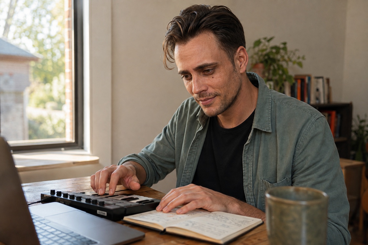 Josh Tebori bei der Entwicklung neuer Musik